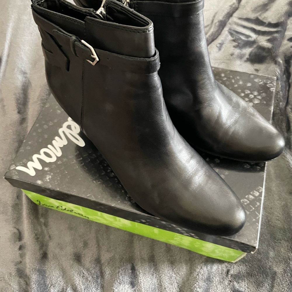 Sam Edelman Black Leather Booties.